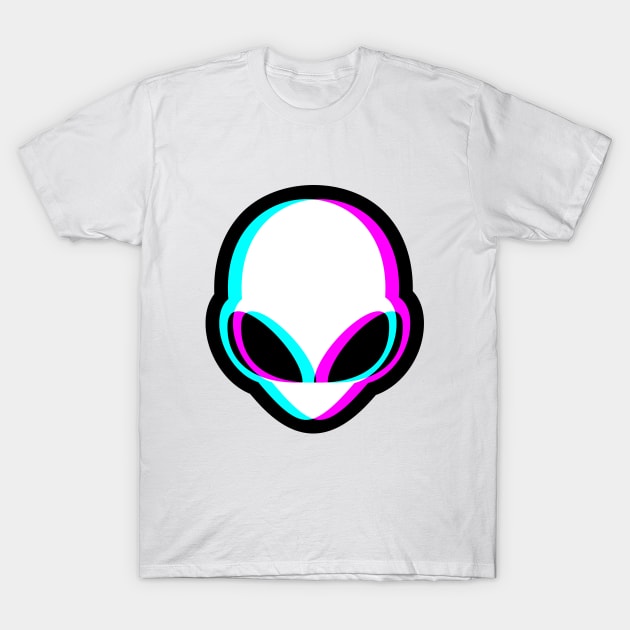 Neon Alien Head T-Shirt by NewWorldIsHere